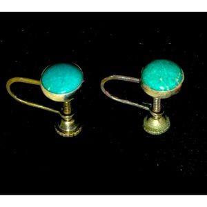Sterling Silver Turquoise Twist Back Non-Pierced Earrings